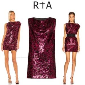 RtA Stevie Sequined Cowl Neck Mini Dress XS NWT 425$